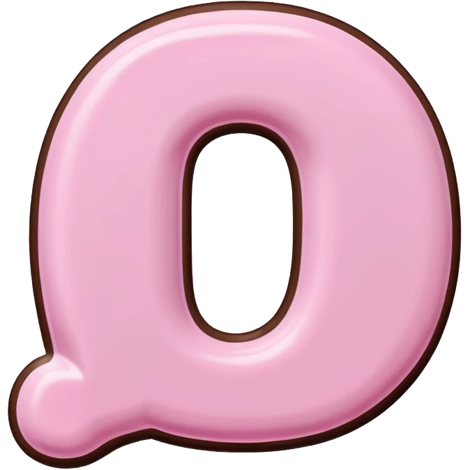 “Single pink bubble letter c, white outline, bottom dipped in chocolate with pink frosting drizzle, kawaii style, glossy, soft shading, clean outline, transparent background, Discord emoji size” emoji