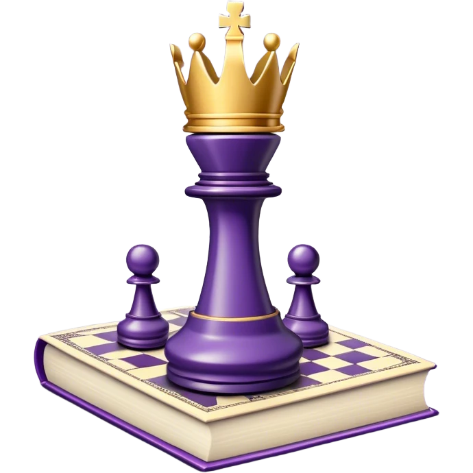 A gray book with royal purple details, gold lettering, and an embossed chess piece, dollar sign, or split path on the cover, radiating financial wisdom, strategic wealth-building, and mindset transformation. emoji