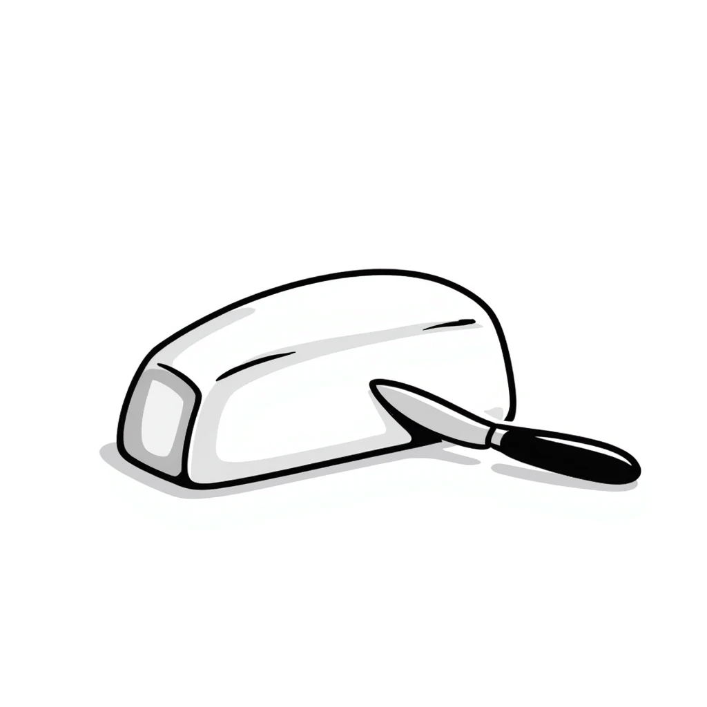 a creamy stick of butter with knife emoji
