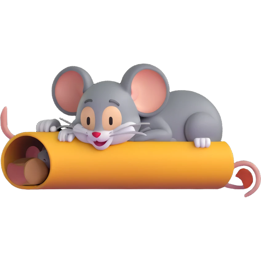 Jerry from Tom and Jerry cartoon sleeping in his mouse hole emoji