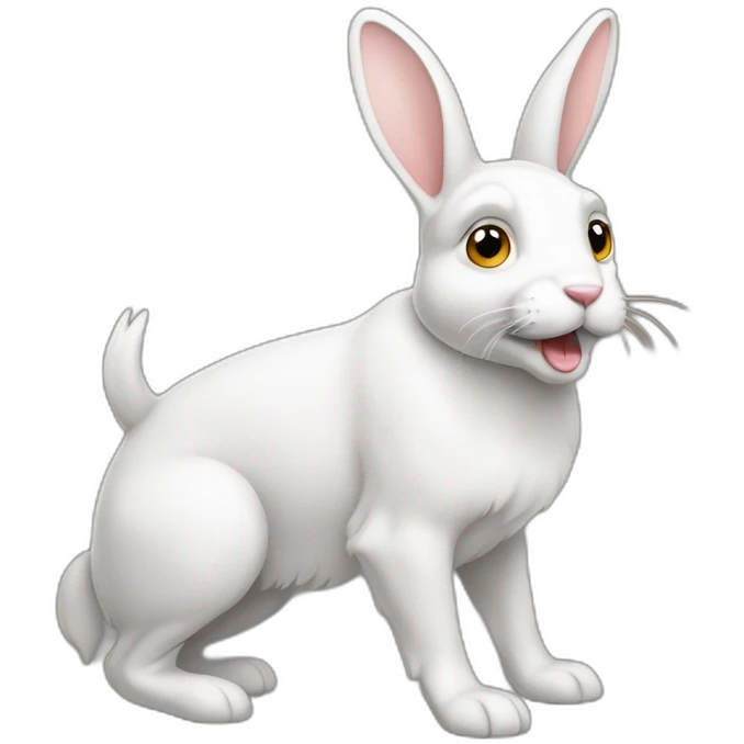 Lapin sur un chien emoji