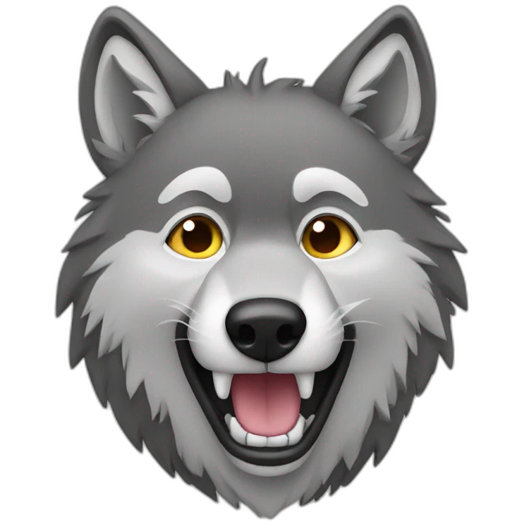 wolf making selfie emoji