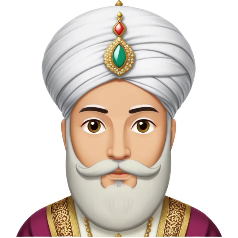 ​Cinematic Realistic Portrait of Suleiman the Magnificent, depicted as a regal Ottoman sultan adorned with a large, white, round, tall turban and a majesti beard, his commanding gaze bathed in warm, historic lighting that exudes timeless authority and grandeur, emoji