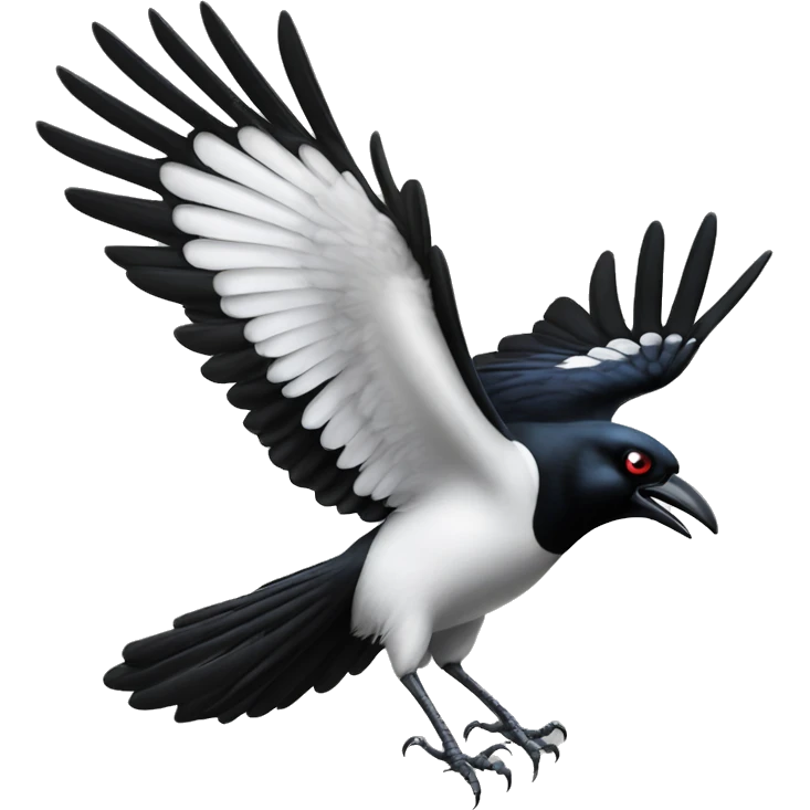 Angry Australian magpie swooping [birds eye view] emoji