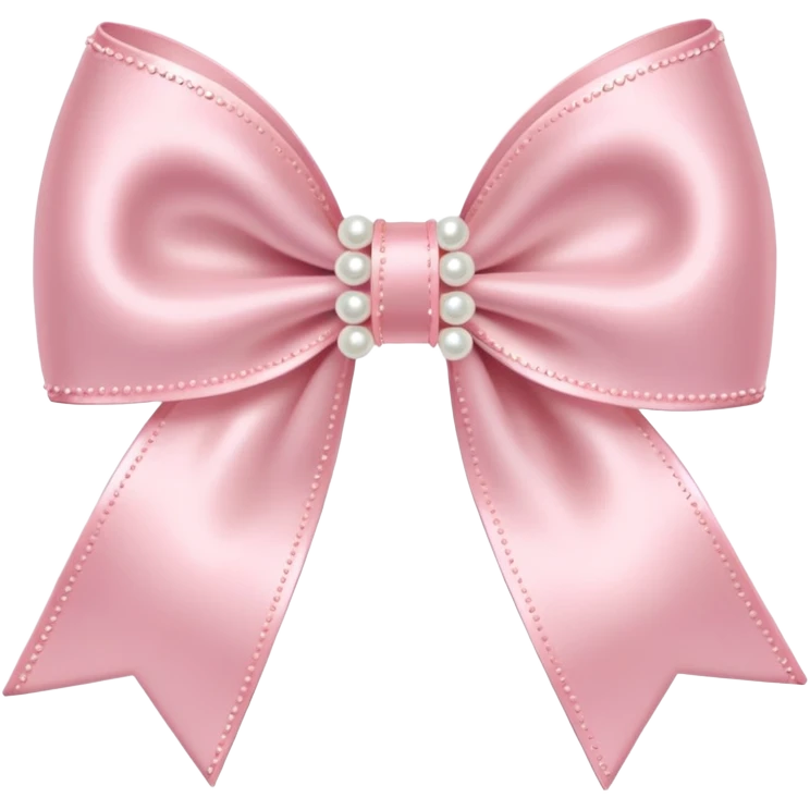 Pastel pink bow with pearls emoji