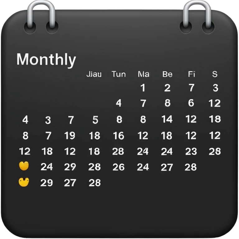 payment schedule — a black matte calendar minimum details emoji