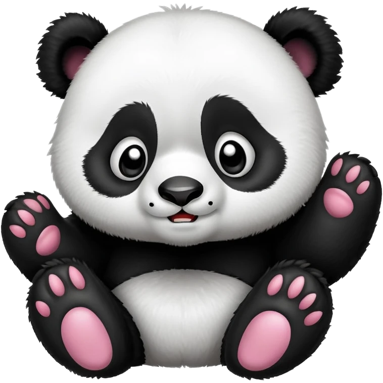 cute panda with grimacing face and paws on cheeks emoji