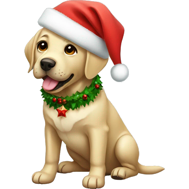 Labrador with a christmas outfit emoji
