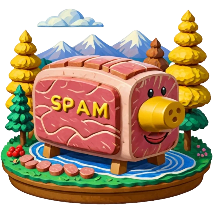 impressionist SPAM meat art sculpture claude monet paris landscape  emoji