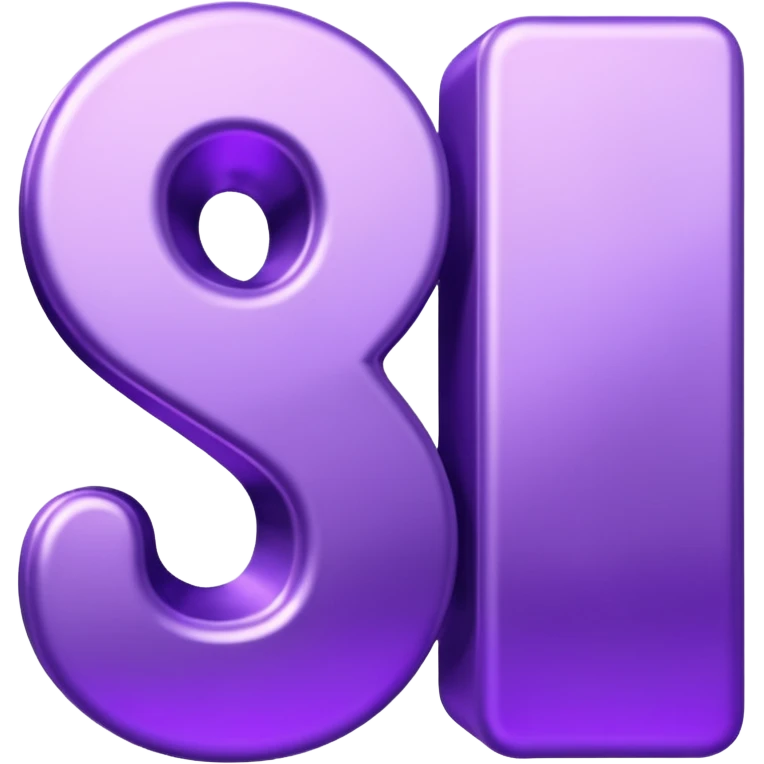 3D text that spells "me" in a shiny purple font  emoji