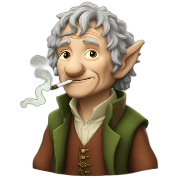 Bilbo the hobbit smoking cannabis emoji