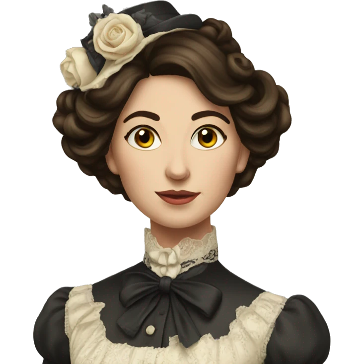 Brunette elegant Victorian woman emoji