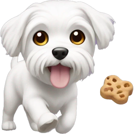 Maltese sneaking dog treats  emoji