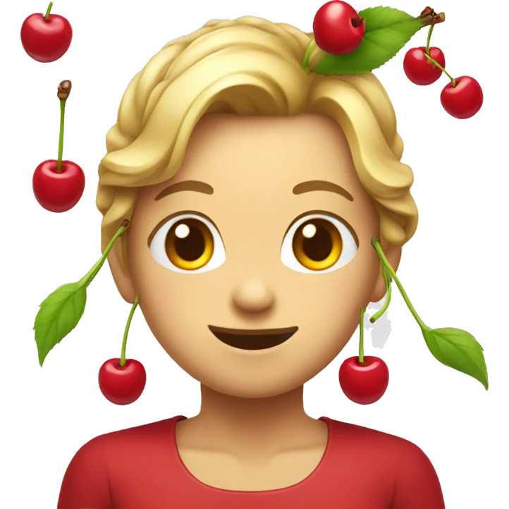 Cherries with bow around it emoji