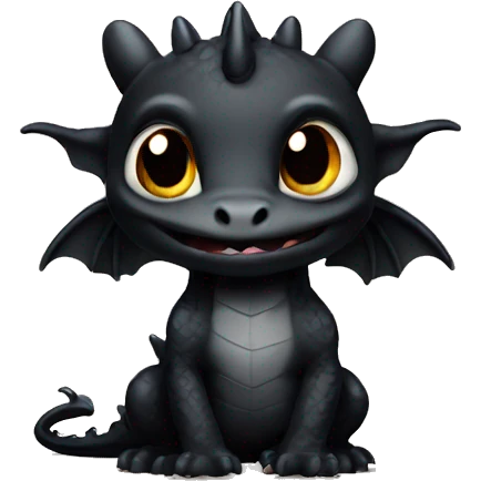 Black baby dragon emoji