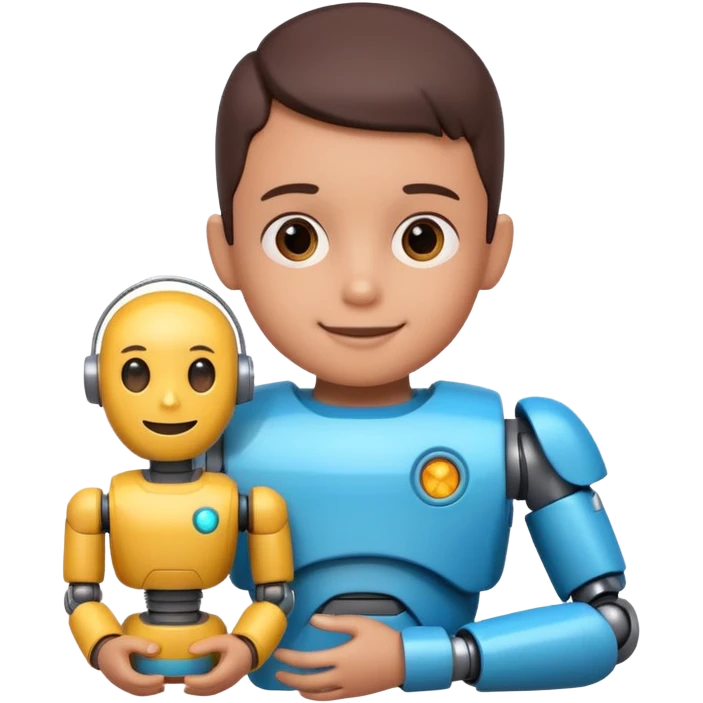 the kid play toy robot emoji