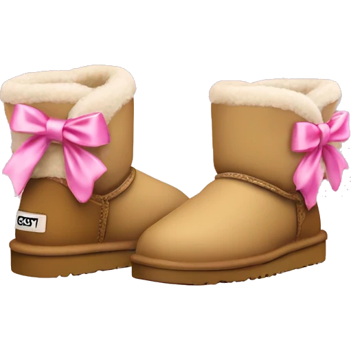 ultra mini tan uggs with pink bows emoji