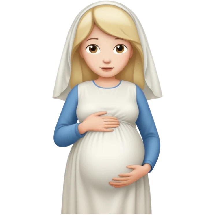 A biblical illustration of the mary when pregnant emoji