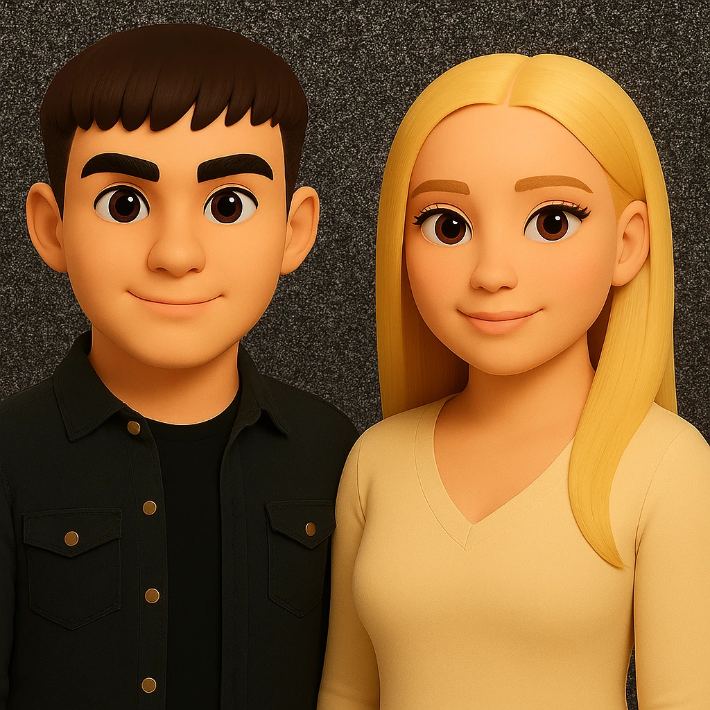 Keep everything as is but slightly spread out the people. Do not change the style or background. emoji