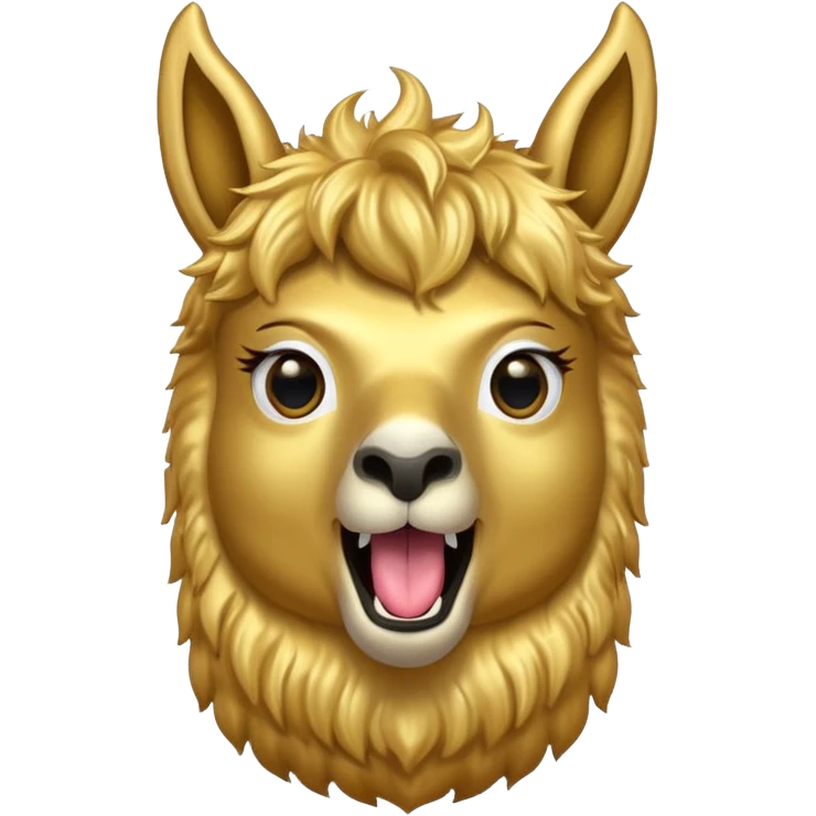 golden llama head screaming "RAID" with the words in a chat bubble emoji