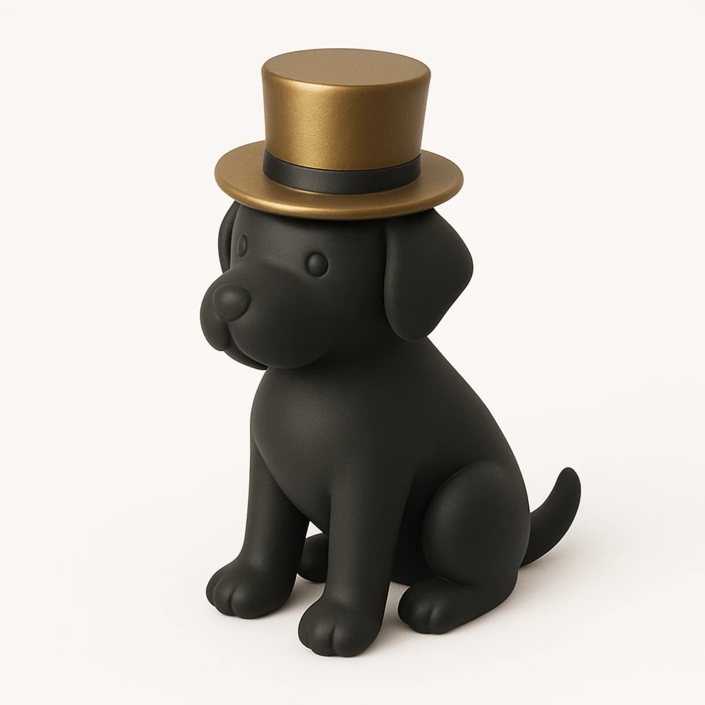 dog with tophat emoji