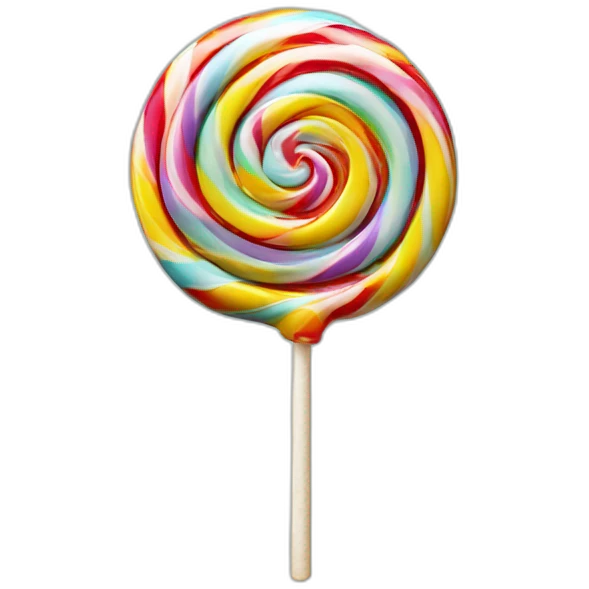 A colorful lollipop made of swirled hard candy attached to a stick emoji