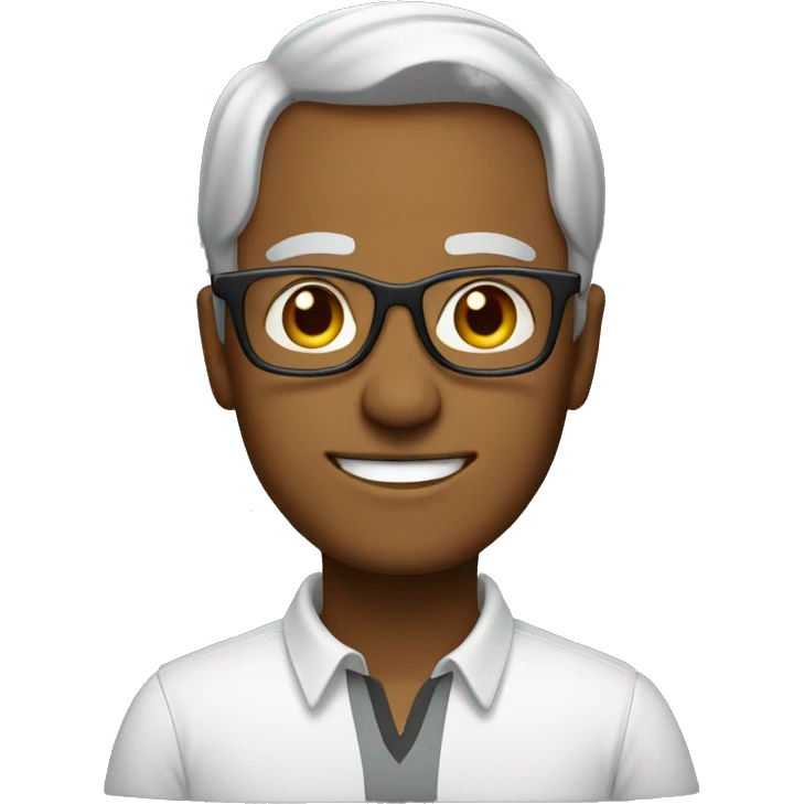 Men with glasses, middle age, bold emoji