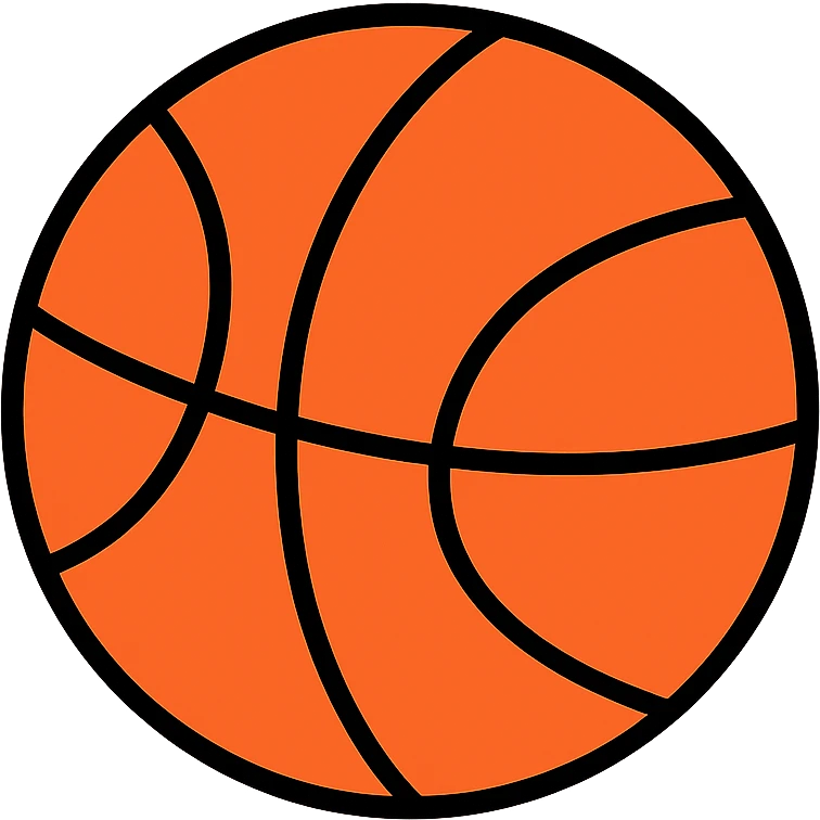 basketball, simple and recognizable, clean lines, minimal details emoji