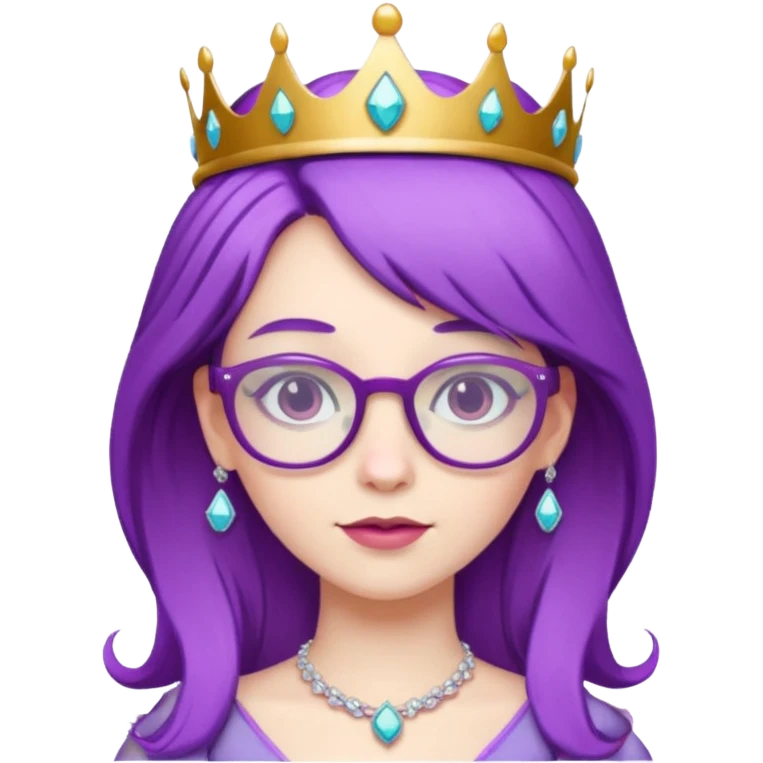 princesse with glasses and purple hair emoji