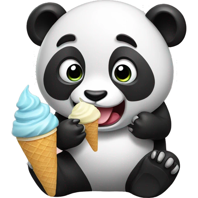 Panda eating ice cream emoji