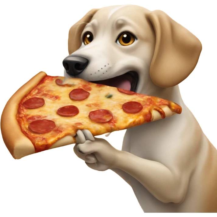 Dog eating pizza emoji