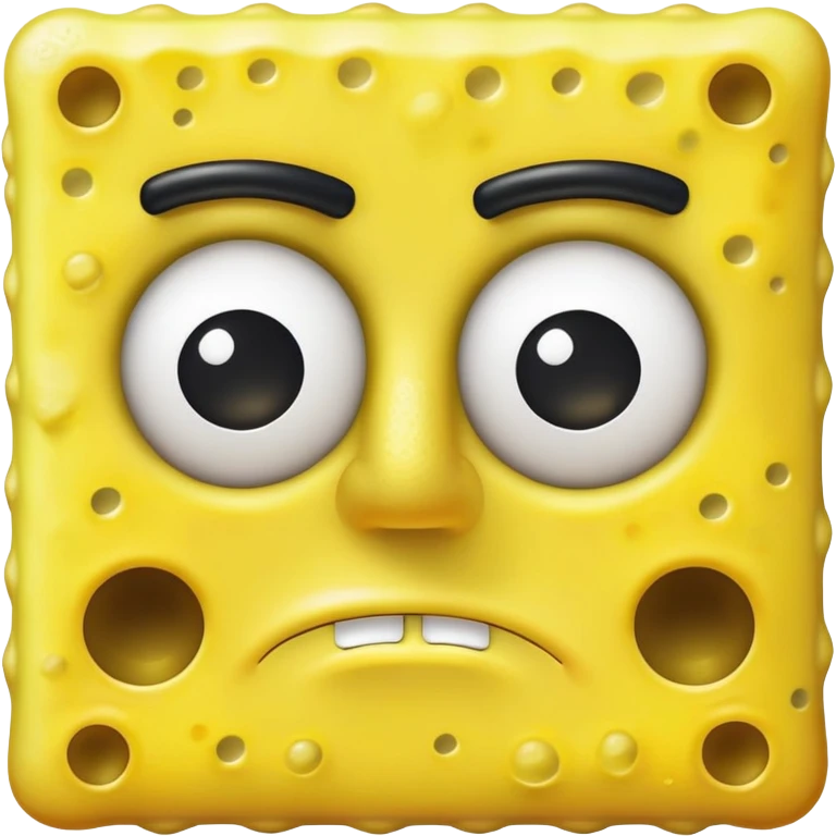 Sad frowning SpongeBob emoji