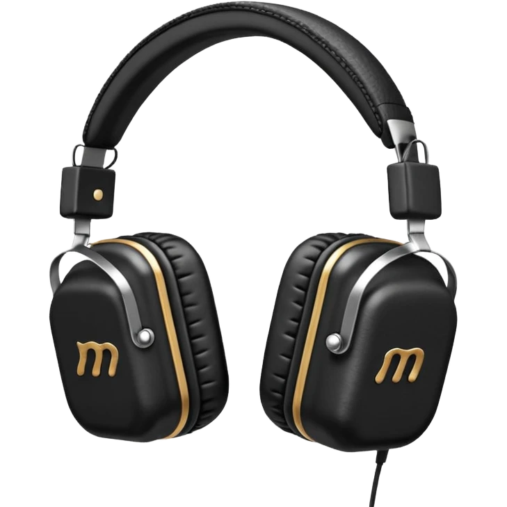 Icon of headphones with square ear pads in the Marshall style. emoji