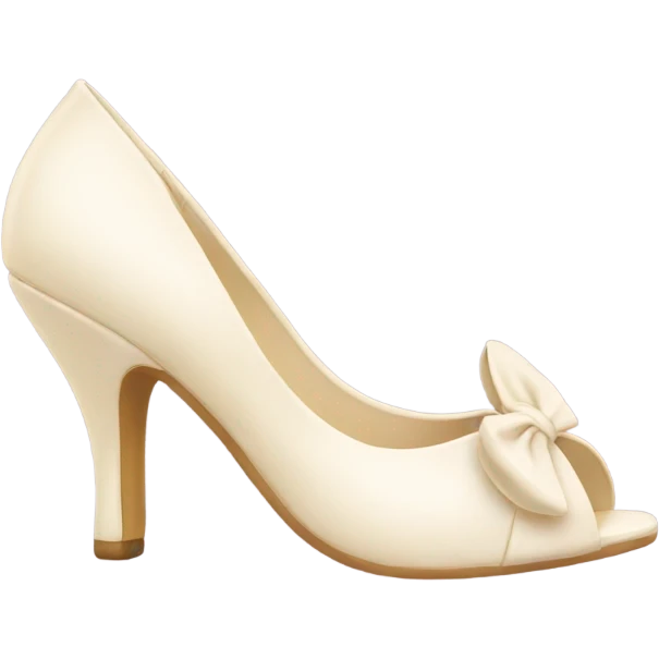 Cream Heels with bow emoji
