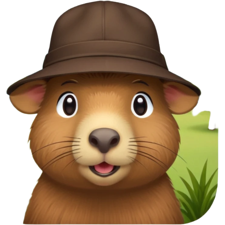 Capibara with a hat emoji
