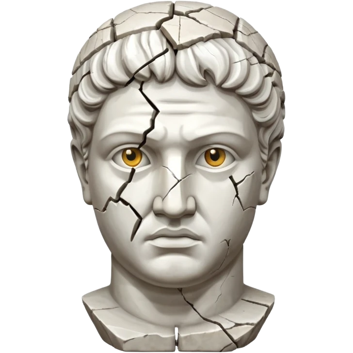 greek statue head with one part broken  emoji
