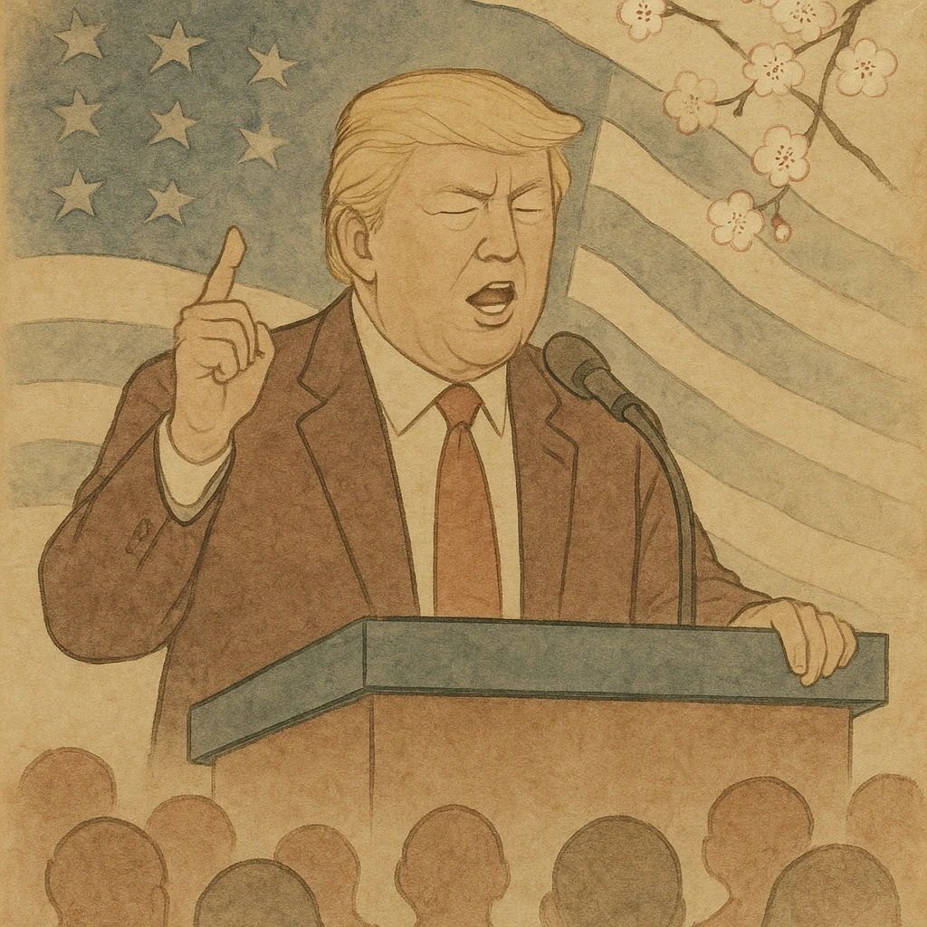 Donald Trump speaking at a rally emoji