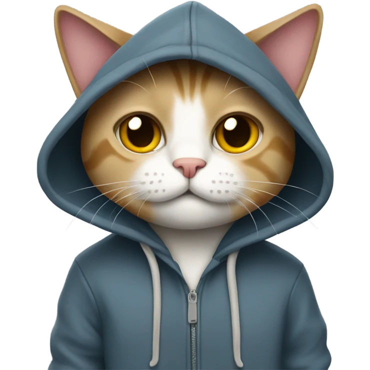 Cat wearing a hoodie emoji