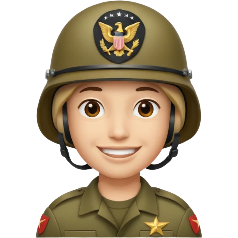 slack style emoji simple smile 🙂 :simple_smile:

add a military 🪖 :military_helmet:  on his head emoji