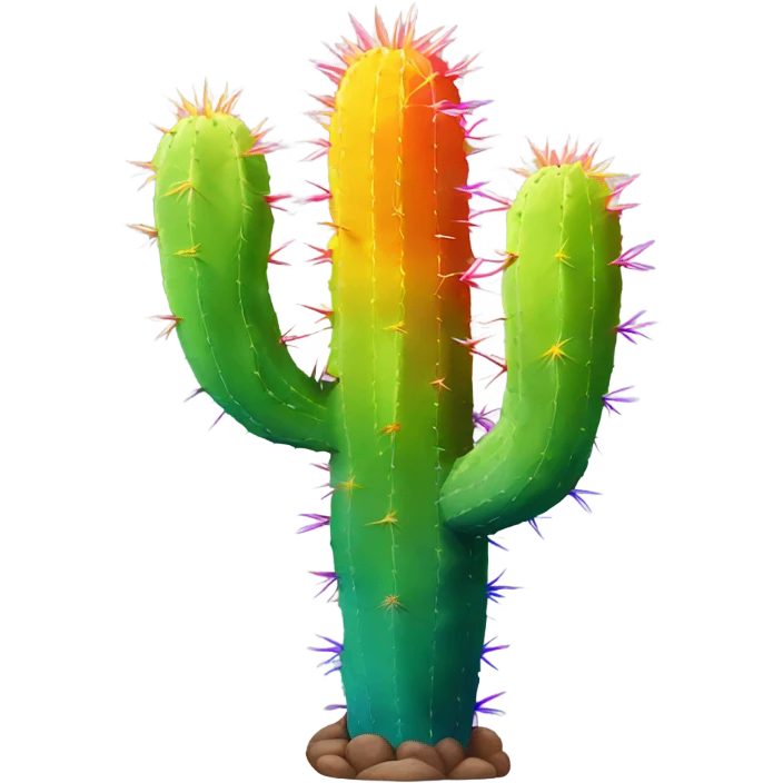 Rainbow cactus emoji