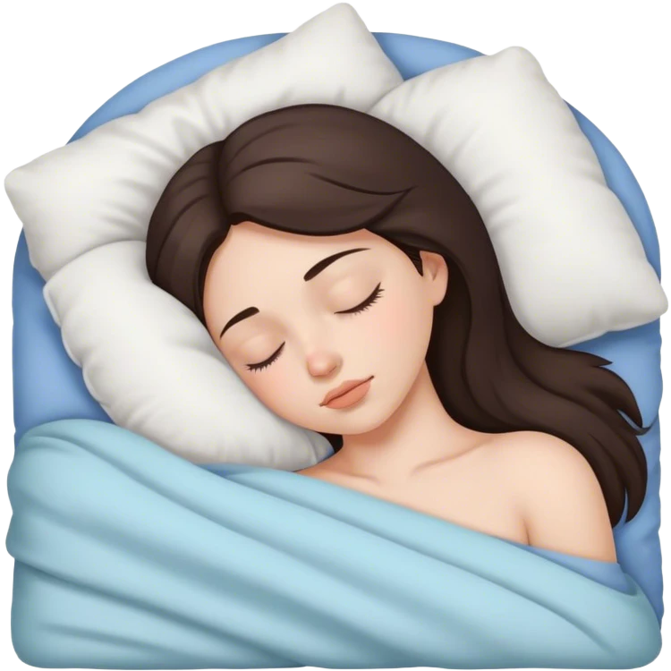 white brunette girl sleeping emoji