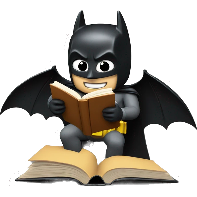 Full batman reading a book emoji