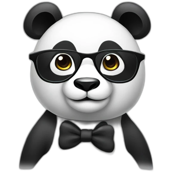 Panda bear wearing glasses emoji
