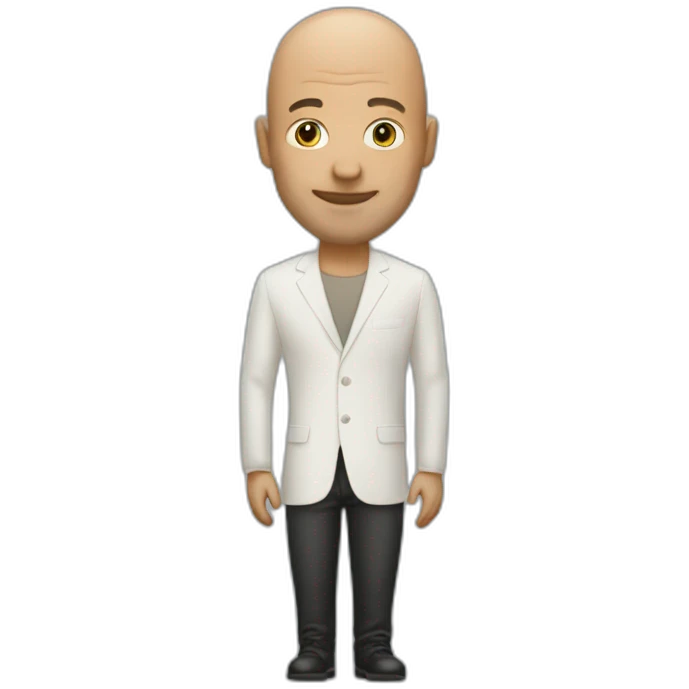 Bald man with buggatti emoji