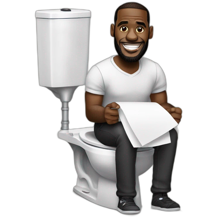 Lebron James faisant un pouce avec un rouleau de papier toilettes emoji