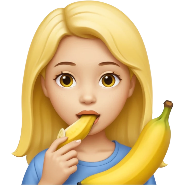 Girl sucking banana emoji