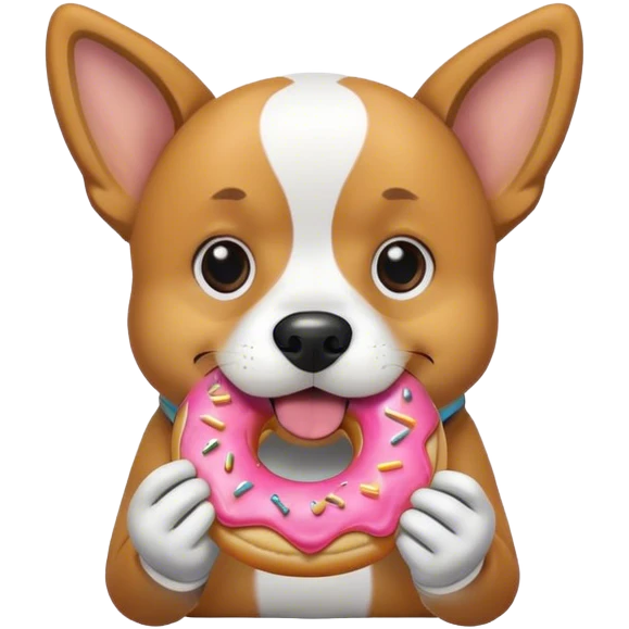 Dog munching on a donut emoji