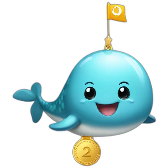 Narwhal with a medal emoji