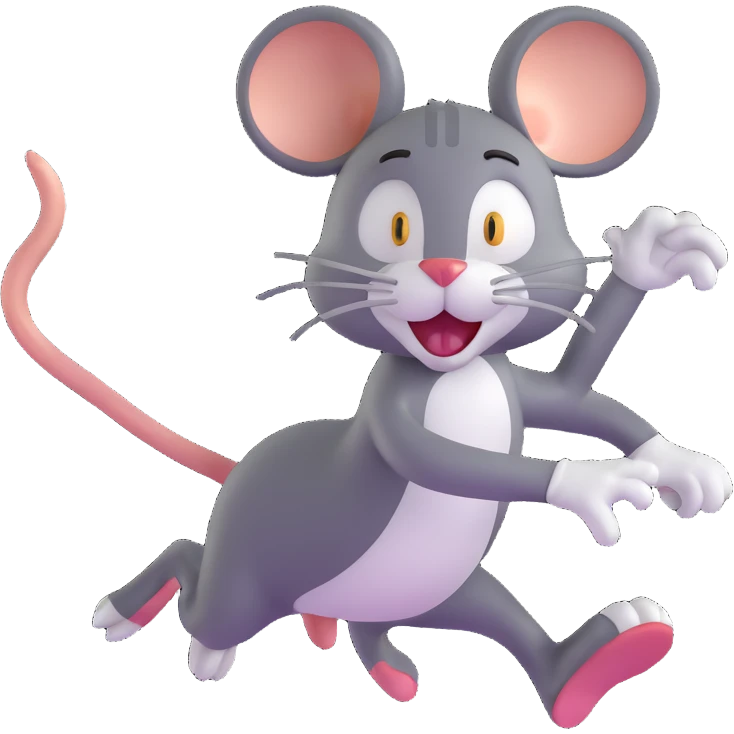 Tom cat chasing Jerry mouse emoji