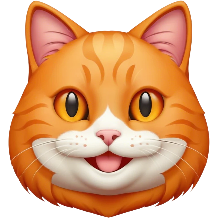 Gato naranja riendo emoji